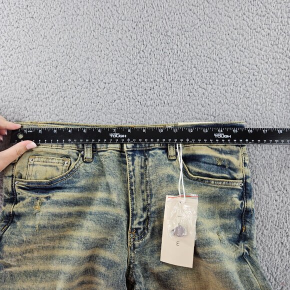 mnml Jeans Mens 31 Blue Skinny Fit Distressed X146 Stretch Denim - Picture 7 of 16